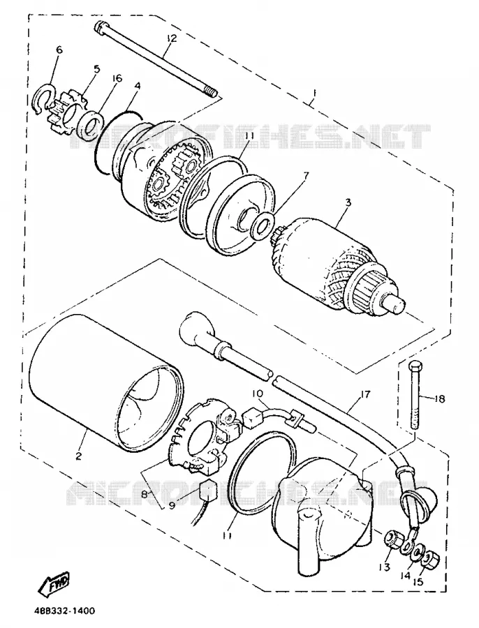 STARTER MOTOR Yamaha MOTO 900 1992 XJ  XJ900F