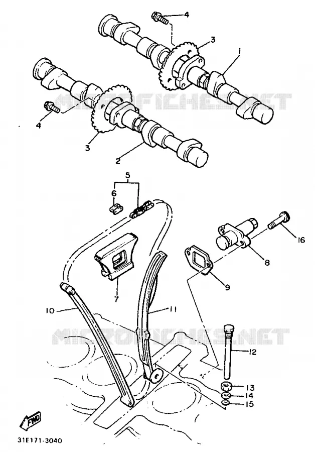 CAMSHAFT / TIMING CHAIN Yamaha MOTO 900 1992 XJ  XJ900F