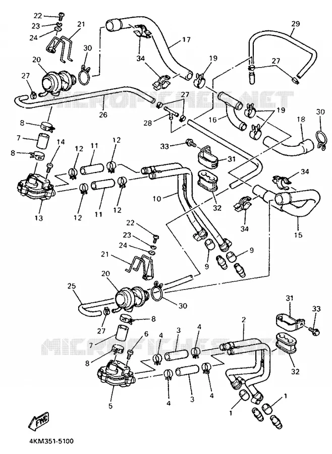 AIR INDUCTION SYSTEM AIS Yamaha MOTO 900 1995 DIVERSION  XJ900S