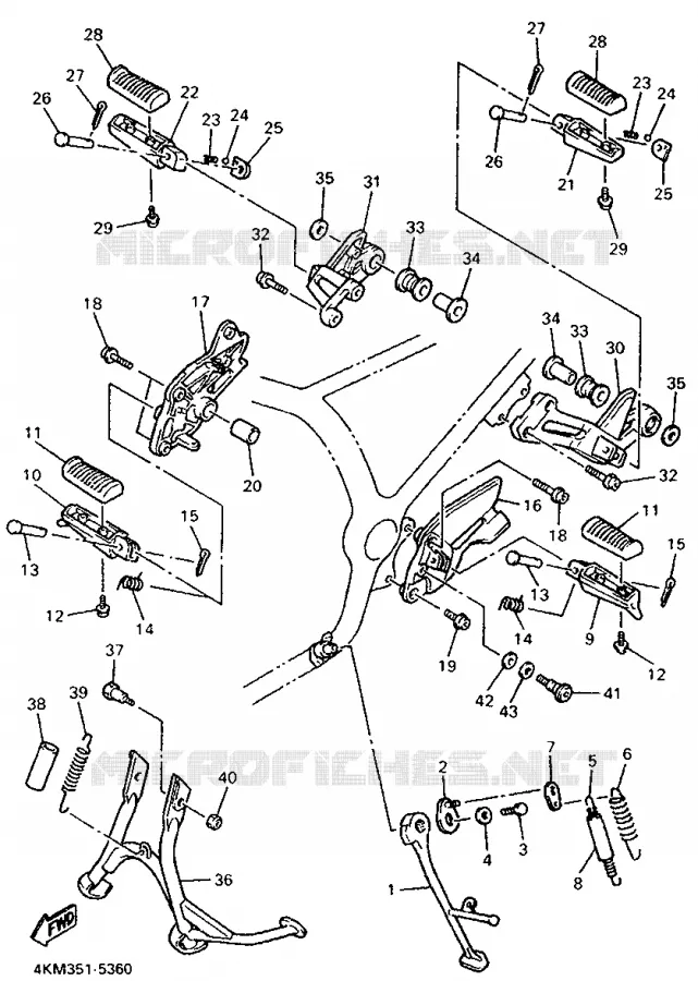 STAND / FOOTREST Yamaha MOTO 900 1995 DIVERSION  XJ900S