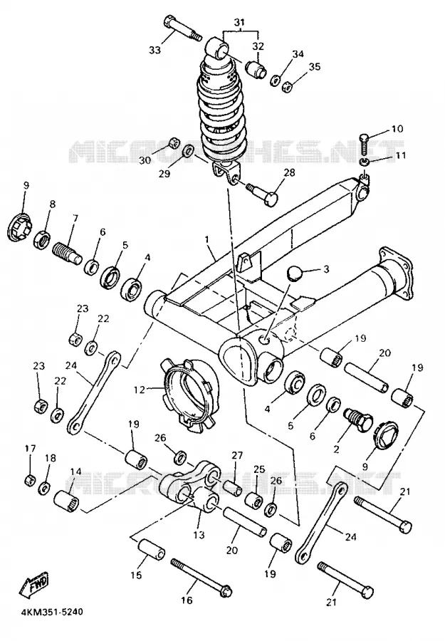 SWINGARM / SHOCK ABSORBER Yamaha MOTO 900 1995 DIVERSION  XJ900S
