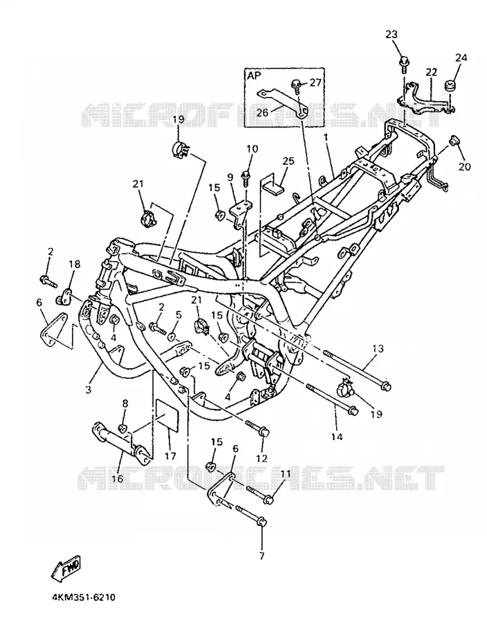 FRAME Yamaha MOTO 900 1996 DIVERSION  XJ900S