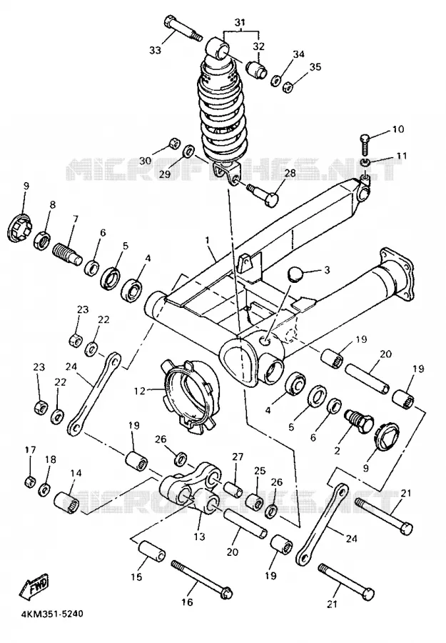 SWINGARM / SHOCK ABSORBER Yamaha MOTO 900 1996 DIVERSION  XJ900S
