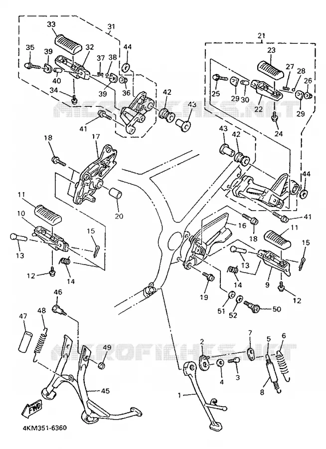 STAND / FOOTREST Yamaha MOTO 900 1996 DIVERSION  XJ900S