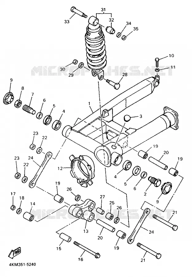 SWINGARM / SHOCK ABSORBER Yamaha MOTO 900 1996 DIVERSION  XJ900S