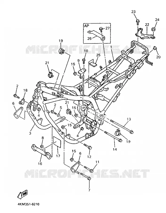 FRAME Yamaha MOTO 900 1997 DIVERSION  XJ900S