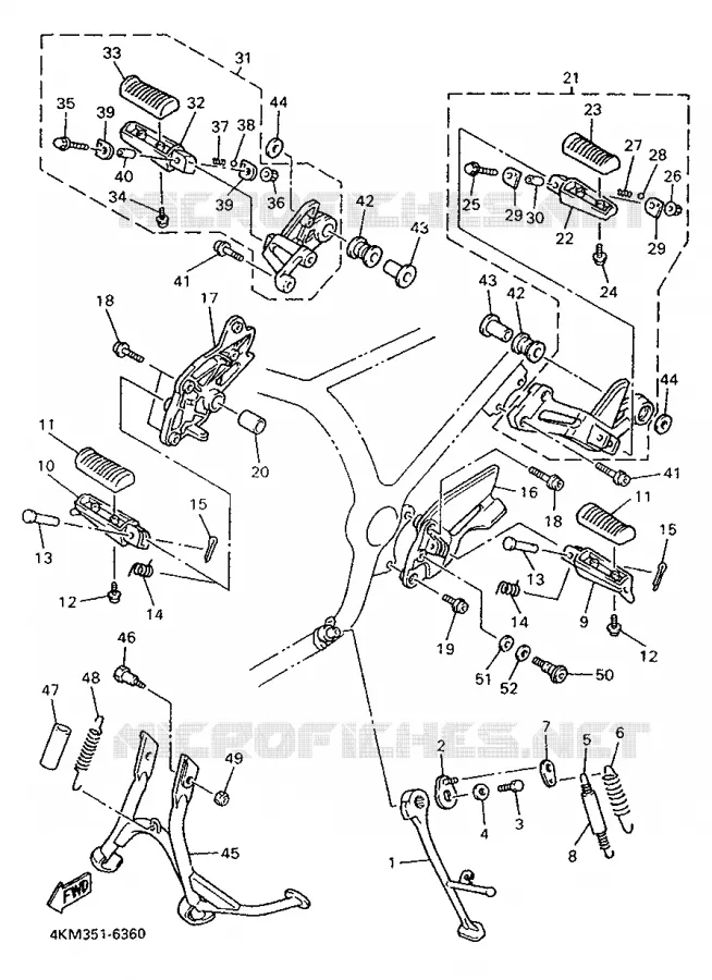 STAND / FOOTREST Yamaha MOTO 900 1997 DIVERSION  XJ900S