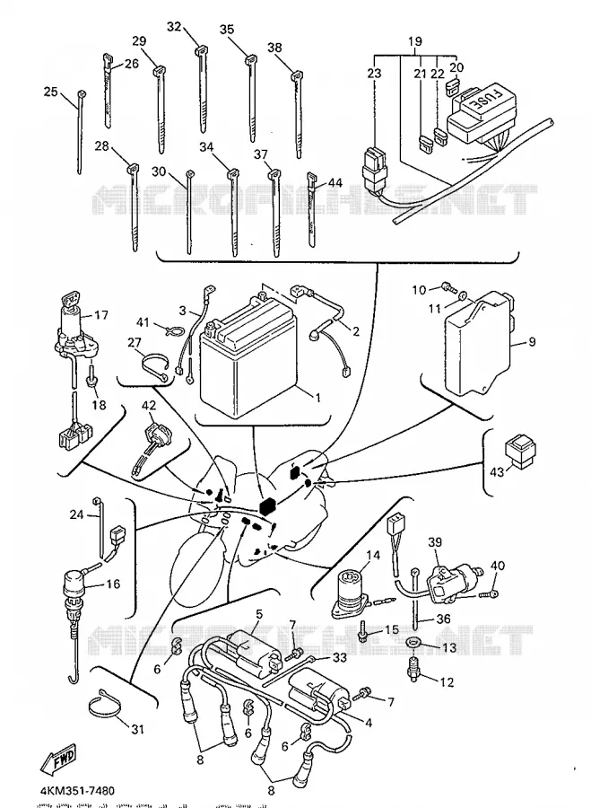 ELECTRICAL 2 Yamaha MOTO 900 1998 DIVERSION  XJ900S