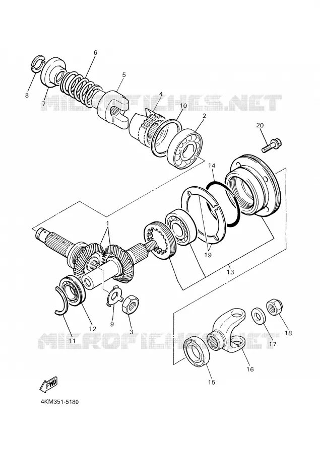 CROSS SHAFT Yamaha MOTO 900 2000 DIVERSION  XJ900S