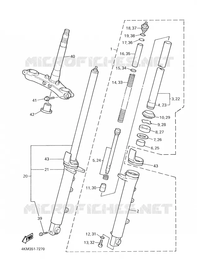 FRONT FORK Yamaha MOTO 900 2000 DIVERSION  XJ900S