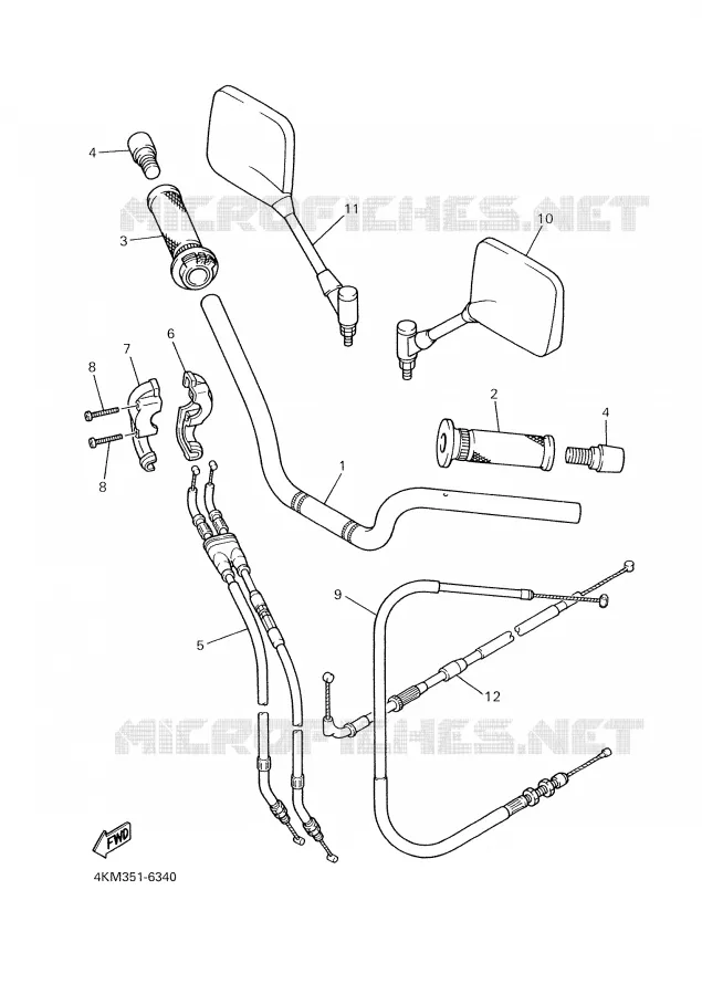HANDLEBAR & CABLES Yamaha MOTO 900 2000 DIVERSION  XJ900S