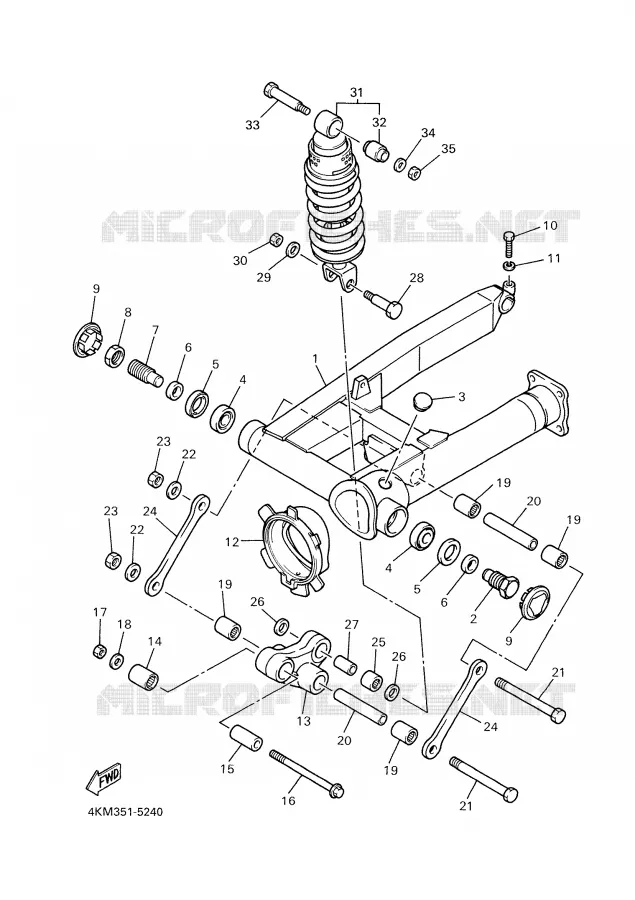 SWINGARM / SHOCK ABSORBER Yamaha MOTO 900 2000 DIVERSION  XJ900S