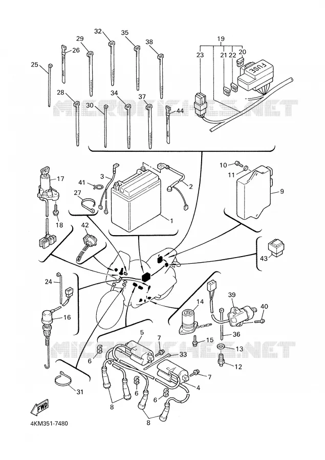 ELECTRICAL 2 Yamaha MOTO 900 2000 DIVERSION  XJ900S