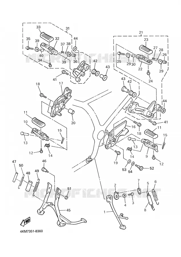 STAND / FOOTREST Yamaha MOTO 900 2001 DIVERSION  XJ900S