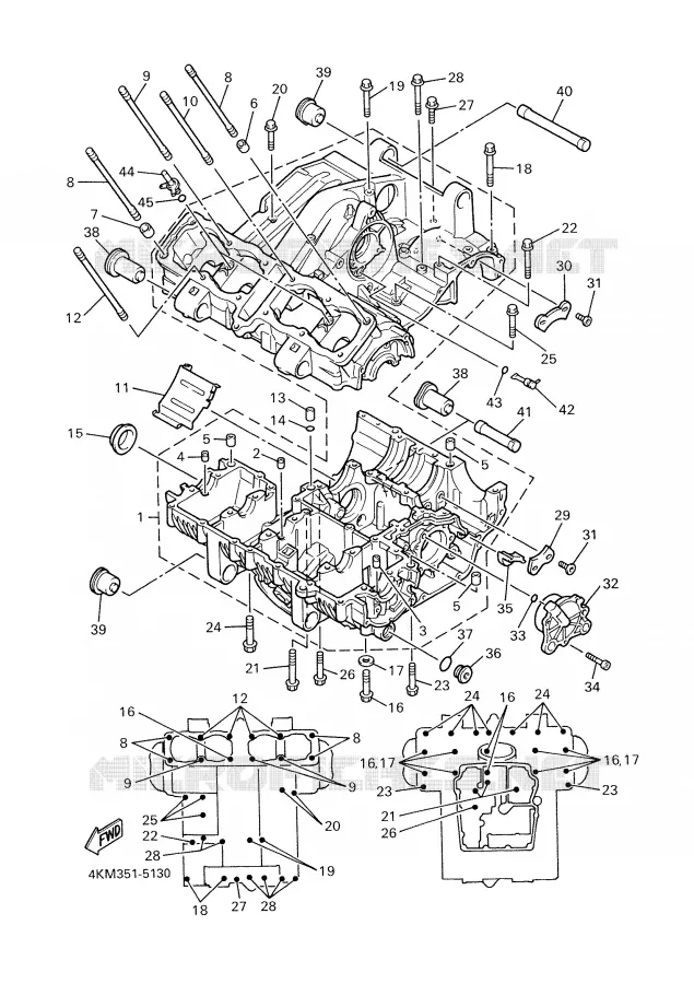 CRANKCASE Yamaha MOTO 900 2001 DIVERSION  XJ900S