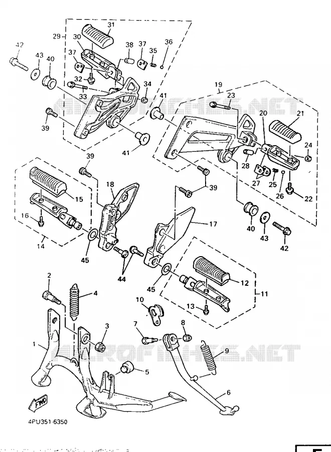 STAND / FOOTREST Yamaha MOTO 1200 1996 XJR  XJR1200