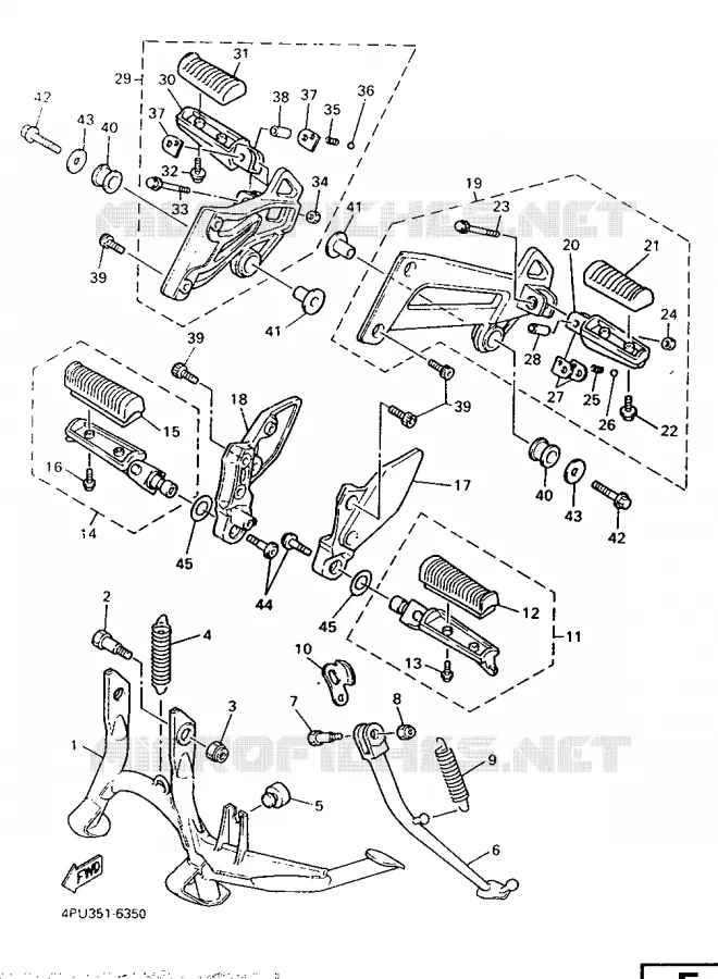 STAND / FOOTREST Yamaha MOTO 1200 1997 XJR  XJR1200