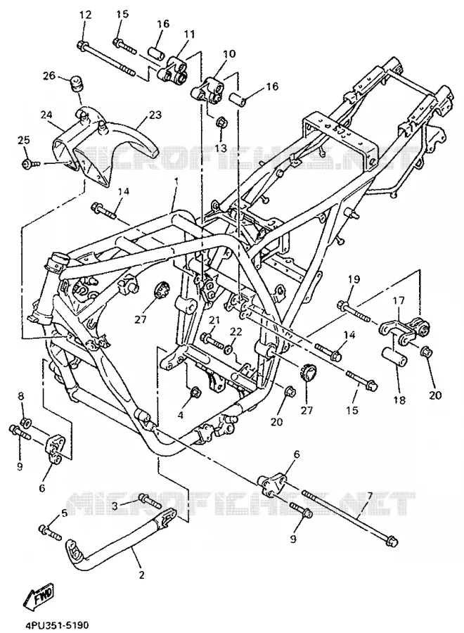 FRAME Yamaha MOTO 1200 1997 XJR  XJR1200SP