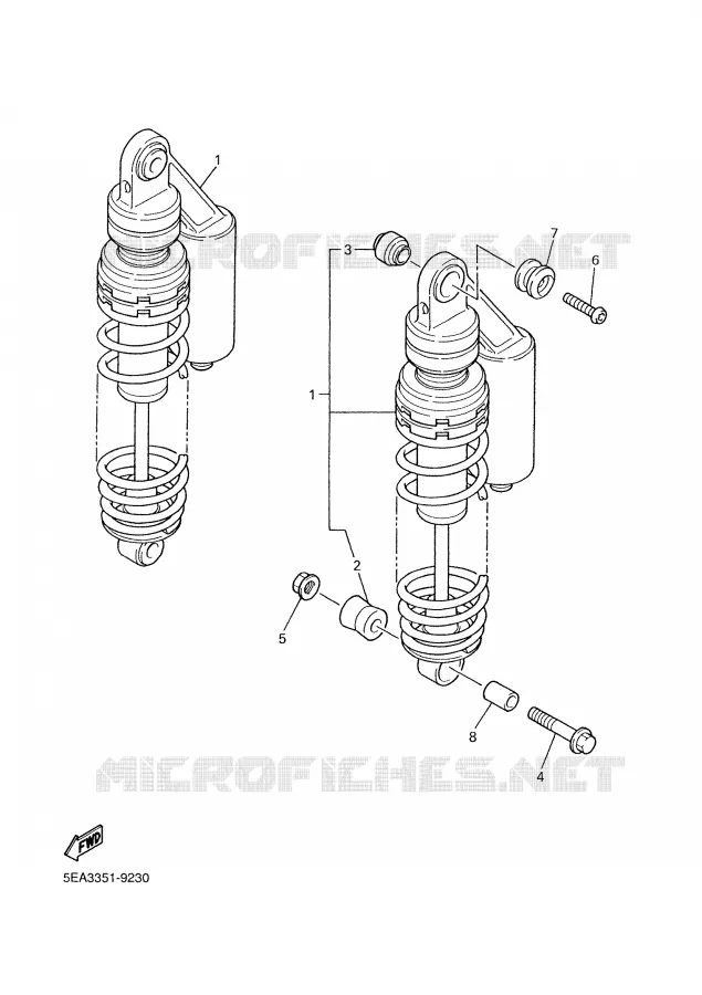 REAR SHOCK ABSORBER Yamaha MOTO 1300 2000 XJR  XJR1300