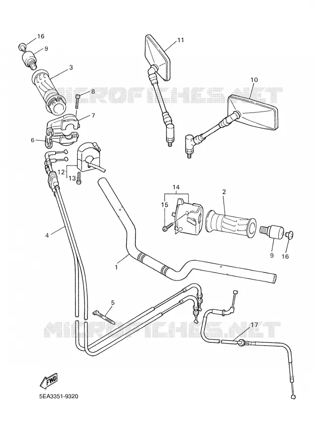HANDLEBAR & CABLES Yamaha MOTO 1300 2000 XJR  XJR1300