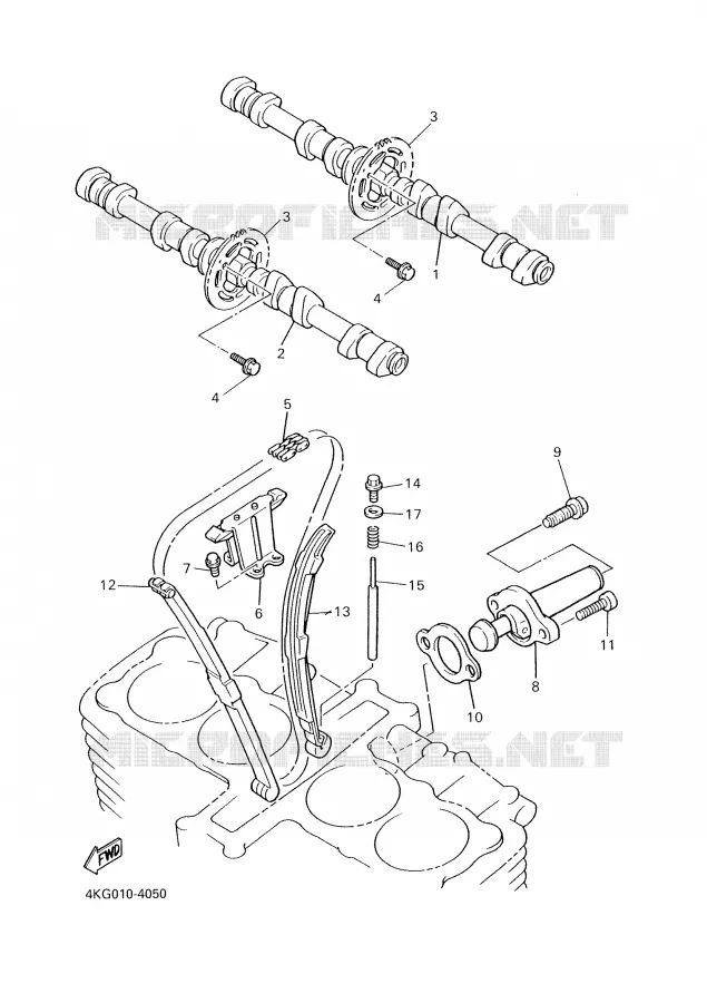 CAMSHAFT / TIMING CHAIN Yamaha MOTO 1300 2000 XJR  XJR1300