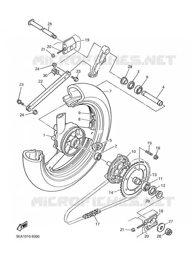 REAR WHEEL Yamaha MOTO 1300 2000 XJR  XJR1300