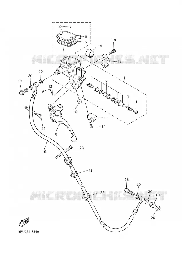 FRONT MASTER CYLINDER 2 Yamaha MOTO 1300 2000 XJR  XJR1300