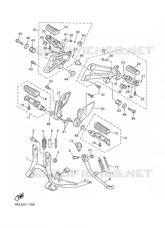 STAND / FOOTREST Yamaha MOTO 1300 2001 XJR  XJR1300