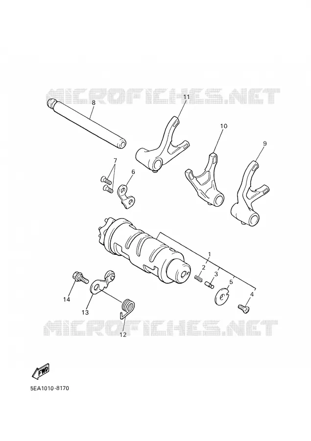 GEAR SHIFT SELECTOR DRUM / FORKS Yamaha MOTO 1300 2002 XJR  XJR1300