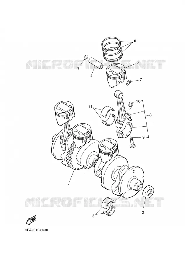 CRANKSHAFT / PISTON Yamaha MOTO 1300 2003 XJR  XJR1300