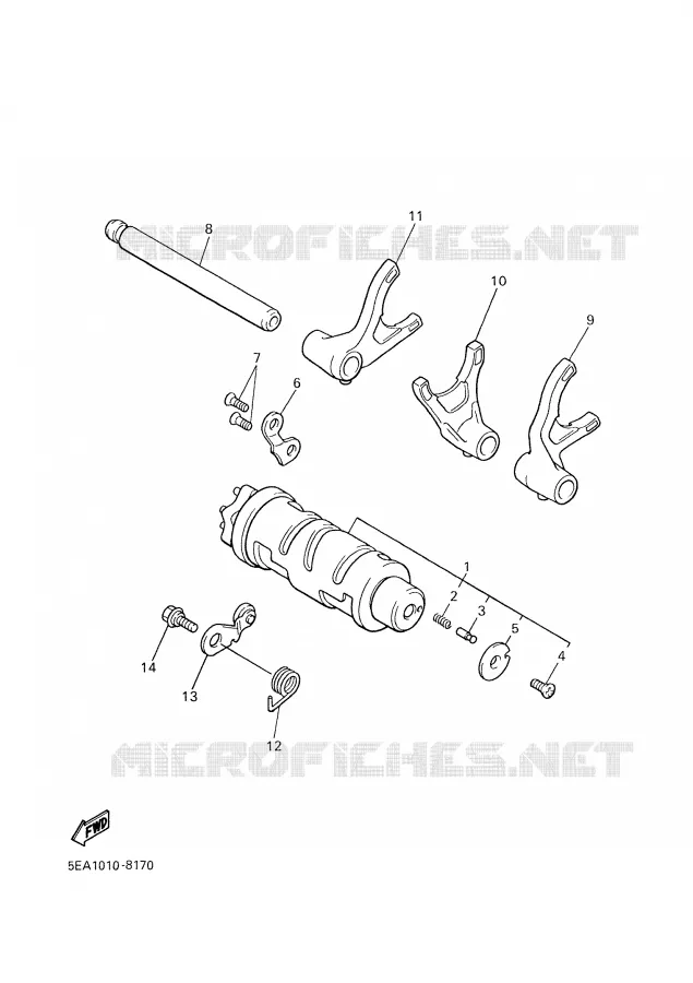 GEAR SHIFT SELECTOR DRUM / FORK Yamaha MOTO 1300 2003 XJR  XJR1300