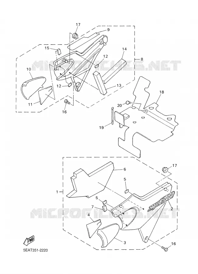 SIDE COVER Yamaha MOTO 1300 2003 XJR  XJR1300