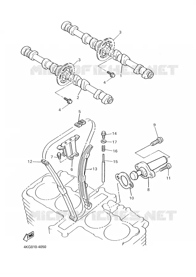 CAMSHAFT / TIMING CHAIN Yamaha MOTO 1300 2003 XJR  XJR1300