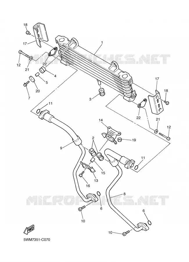 OIL COOLER Yamaha MOTO 1300 2006 XJR  XJR1300