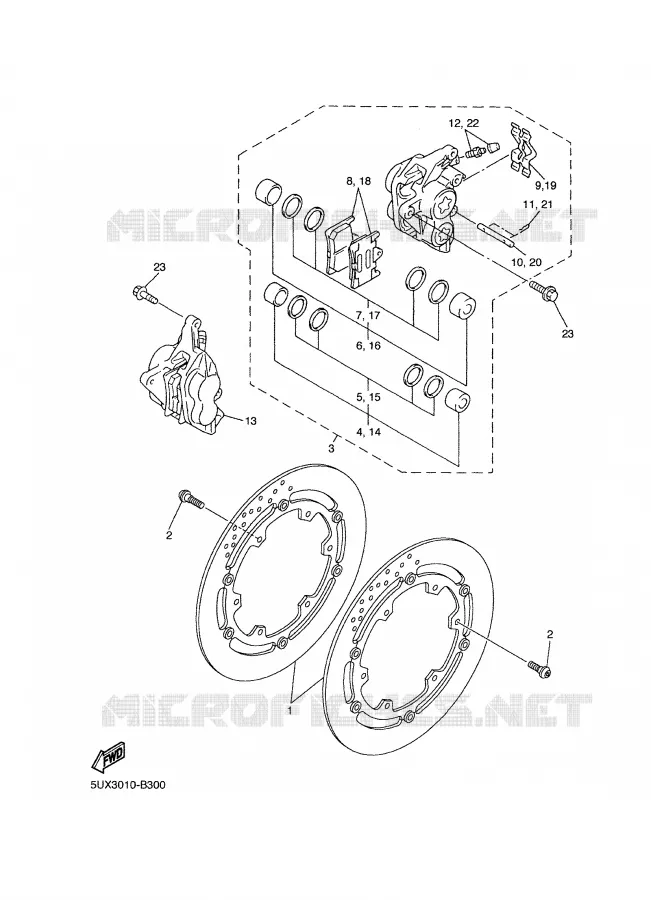FRONT BRAKE CALIPER Yamaha MOTO 1300 2007 XJR  XJR1300