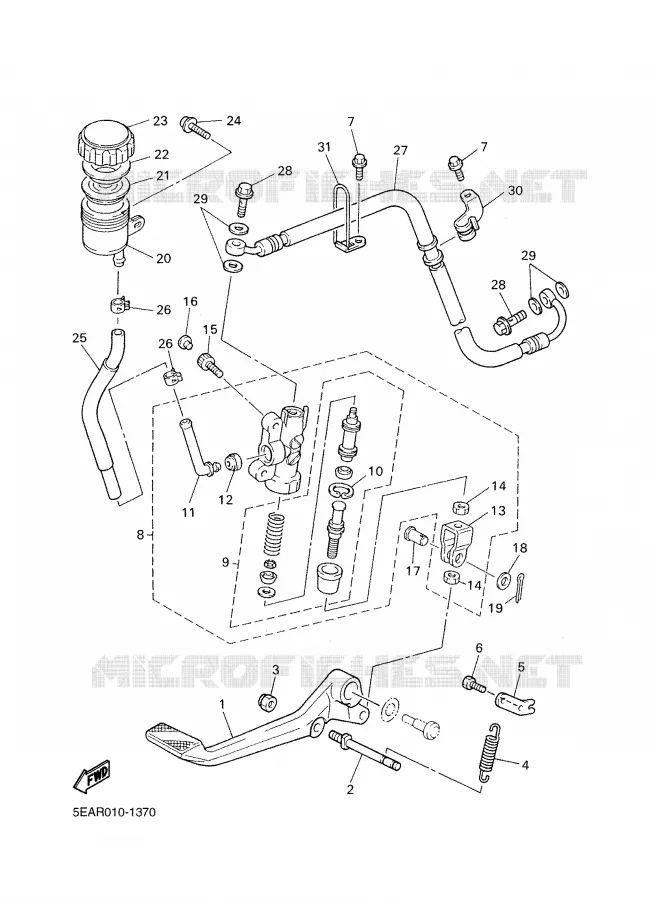 REAR BRAKE MASTER CYLINDER Yamaha MOTO 1300 2002 XJR  XJR1300P