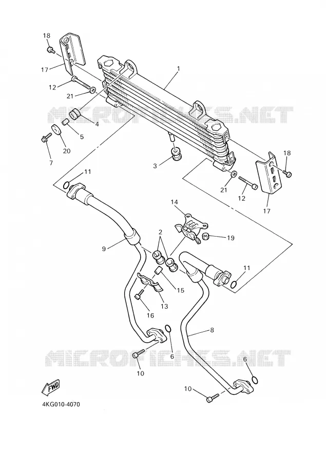 OIL COOLER Yamaha MOTO 1300 2003 XJR  XJR1300R