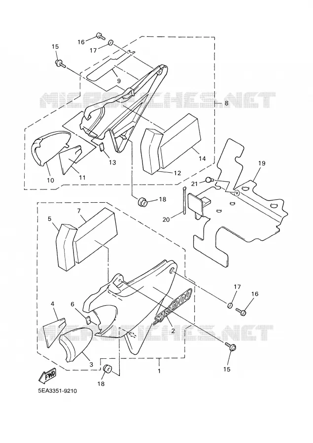 SIDE COVER Yamaha MOTO 1300 2000 XJR  XJR1300SP