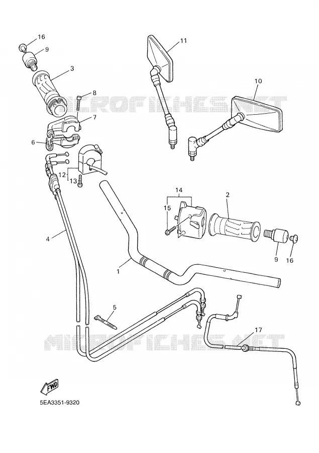 HANDLEBAR & CABLES Yamaha MOTO 1300 2001 XJR  XJR1300SP