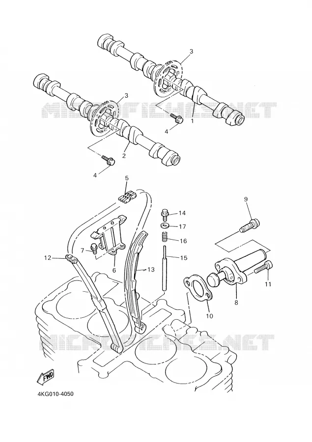 CAMSHAFT / TIMING CHAIN Yamaha MOTO 1300 2001 XJR  XJR1300SP