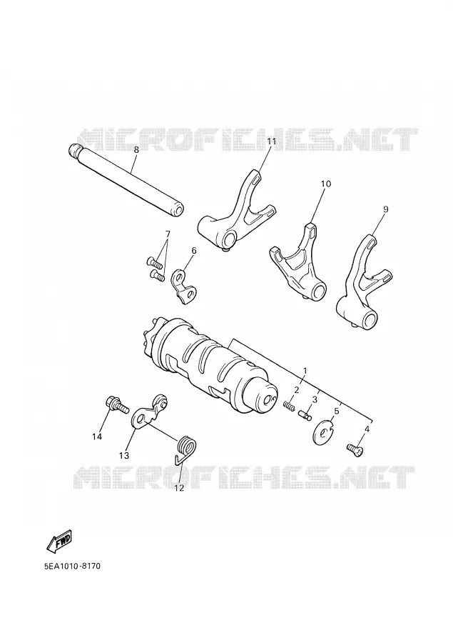 GEAR SHIFT SELECTOR DRUM / FORKS Yamaha MOTO 1300 2001 XJR  XJR1300SP