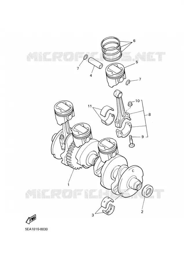 CRANKSHAFT / PISTON Yamaha MOTO 1300 2001 XJR  XJR1300SP