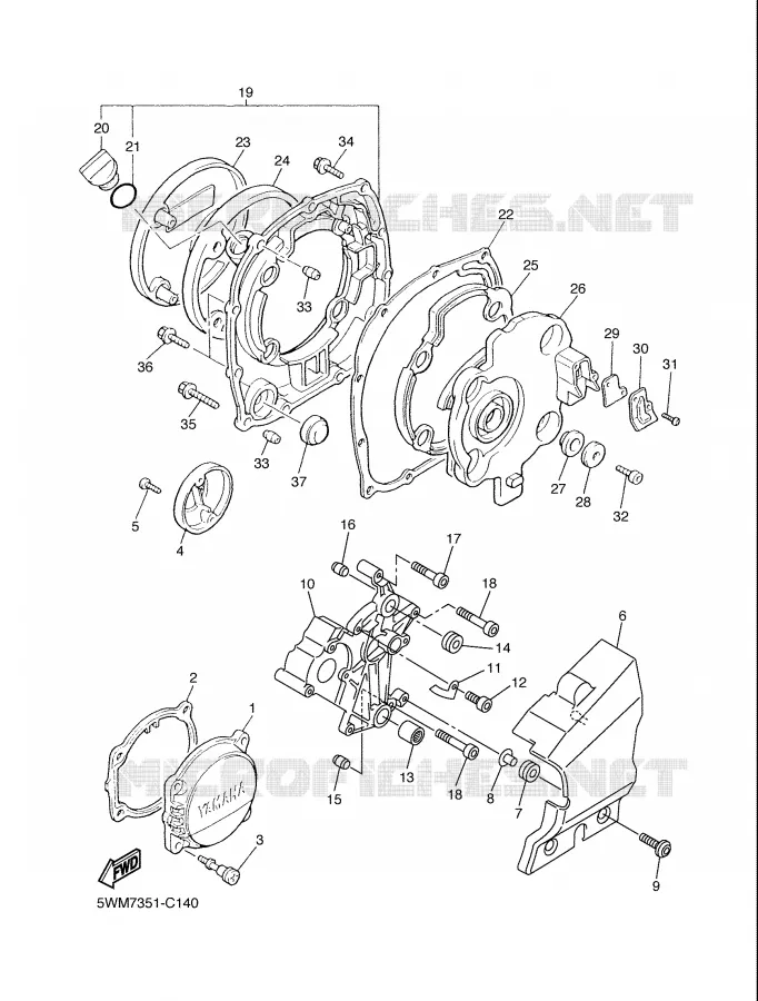 COVER - ENGINE 1 Yamaha MOTO 1300 2006 XJR  XJR1300V