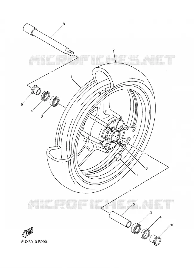 FRONT WHEEL Yamaha MOTO 1300 2007 XJR  XJR1300W