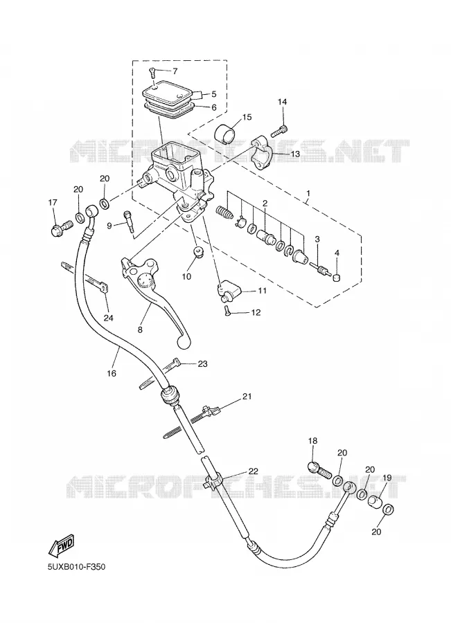 FRONT MASTER CYLINDER 2 Yamaha MOTO 1300 2007 XJR  XJR1300W