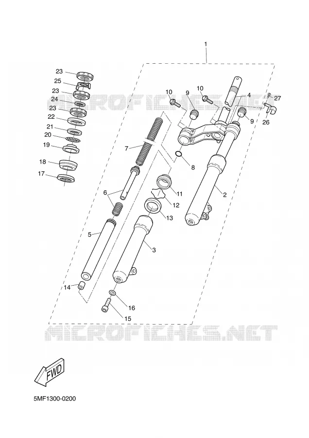 FRONT FORK Yamaha SCOOTER 150 2001 XN  XN150