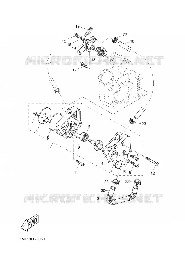 WATERPUMP / HOSES Yamaha SCOOTER 150 2001 XN  XN150