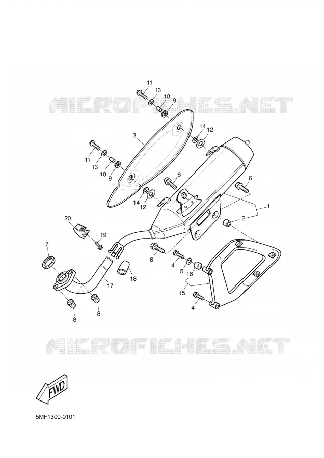 EXHAUST Yamaha SCOOTER 150 2001 XN  XN150