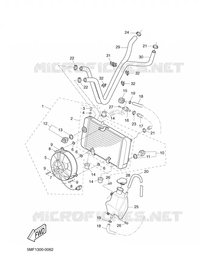 RADIATOR / HOSES Yamaha SCOOTER 150 2001 DOODO  XN150 DOODO
