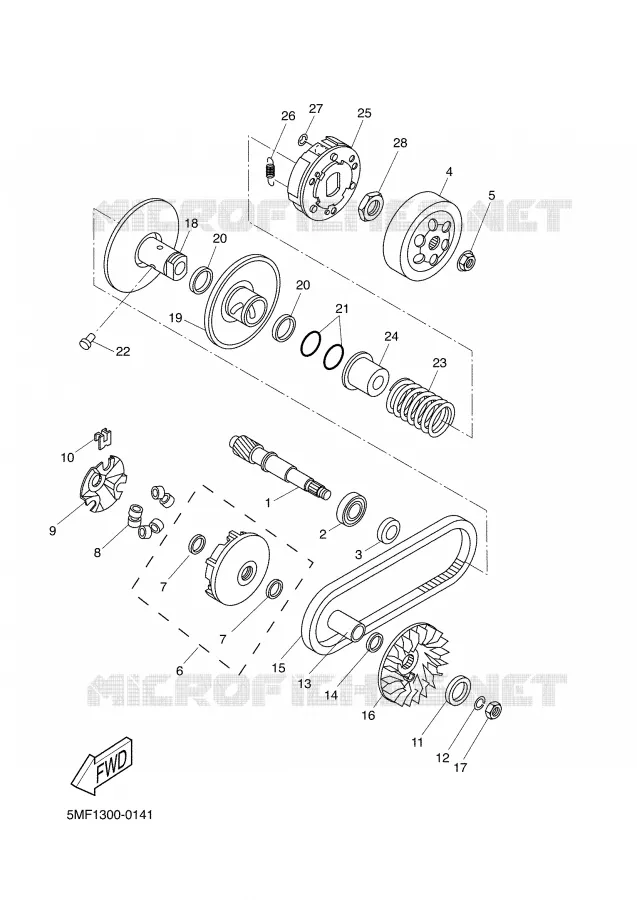 STARTER CLUTCH Yamaha SCOOTER 150 2001 DOODO  XN150 DOODO